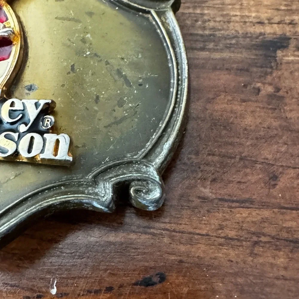 1978 Raintree‎ Harley Davidson 75th Anniversary Enamel Belt Buckle Eagle Flag